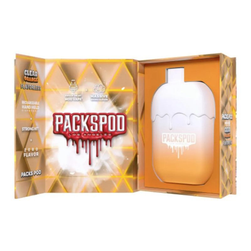 PACKSPOD 5000 Puff Disposable Clear Orange 76210