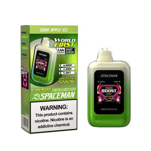 smok disposable vape sour apple ice spaceman nebula 25k plus disposable vape 33800910110831