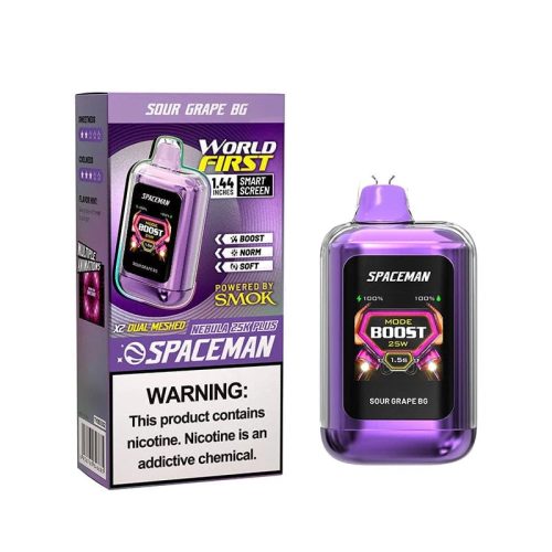 smok disposable vape sour grape bg spaceman nebula 25k plus disposable vape 33800909717615